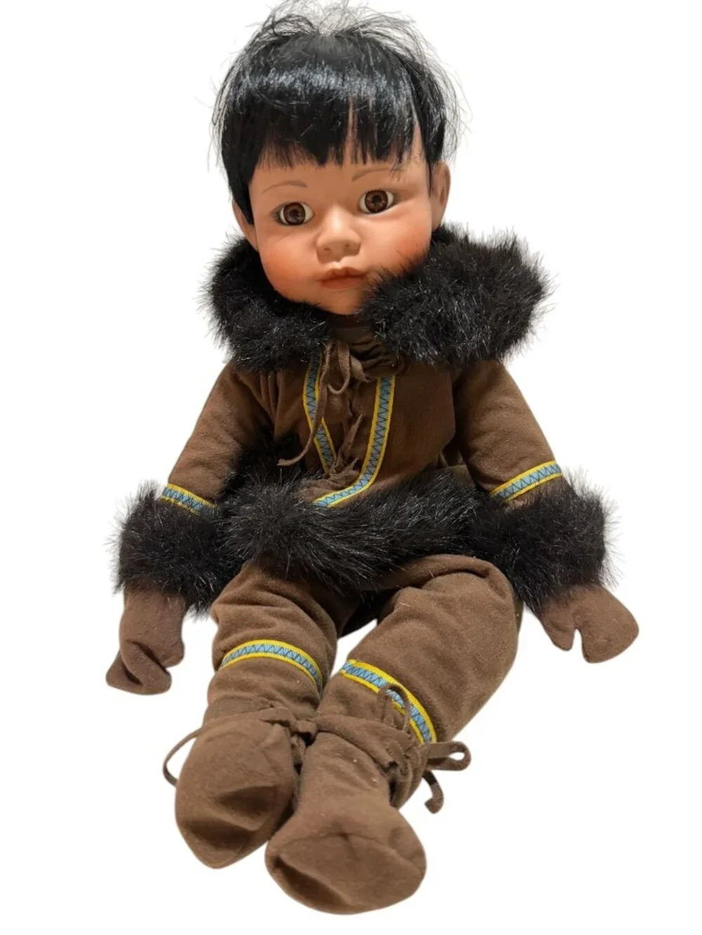 Eskimo Porcelain Miska Doll Danbury Mint 1993 Patricia Wall